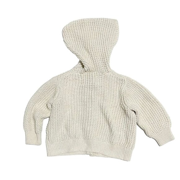 Old Navy Toddler Unisex Knit Hooded Cardigan Oatmeal - Picture 3 of 3